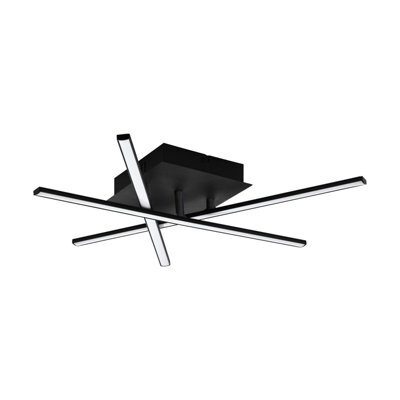 Elegant Black Flush Ceiling Light With White Shade And Led Bulb - 13.2W Included - image 1
