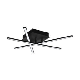 Elegant Black Flush Ceiling Light With White Shade And Led Bulb - 13.2W Included - thumbnail 1