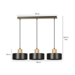 Emibig Lighting Emibig Torin Pendant Lamp  3 X E27 Black - thumbnail 7