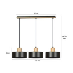 Emibig Lighting Emibig Torin Pendant Lamp  3 X E27 Black - thumbnail 4