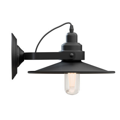 Modern Adjustable Swing Arm Wall Sconce Lamp Black Flat Shade Wall Mounted Light Fixture For Bedroom, Living Room,indoor Lighting