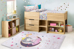 RugsX Bambino 48060 Washing Carpet Princess, Stars For Children Anti-Slip - Pink 200X290 Cm - thumbnail 1