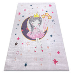 RugsX Bambino 48060 Washing Carpet Princess, Stars For Children Anti-Slip - Pink 200X290 Cm - thumbnail 4