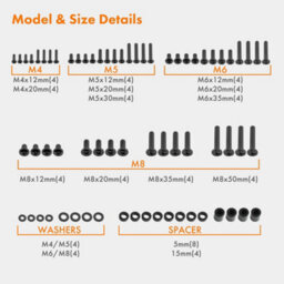Vonhaus Universal Tv Mount Screws Kit Hardware, Monitors Up To 80'' Includes M4, M5, M6 & M7 Screws, Spacers And Washers, 68Pc - thumbnail 2