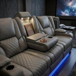 Home Luxe Interiors Adorn Grey Pu Leather Electric Recliner Sofa Set - 3 & 2 Seater - thumbnail 6