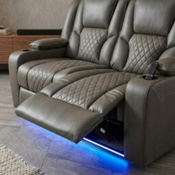 Home Luxe Interiors Adorn Grey Pu Leather Electric Recliner Sofa Set - 3 & 2 Seater - thumbnail 5