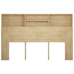 Berkfield Headboard Cabinet Sonoma Oak 160X19X103.5 Cm - thumbnail 5