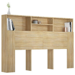 Berkfield Headboard Cabinet Sonoma Oak 160X19X103.5 Cm - thumbnail 4