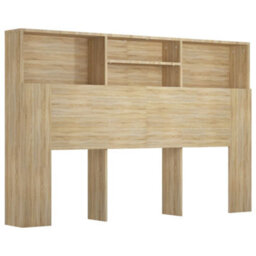 Berkfield Headboard Cabinet Sonoma Oak 160X19X103.5 Cm - thumbnail 2
