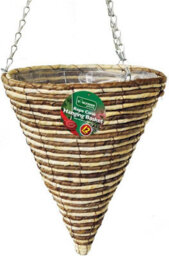 Kingfisher Garden Kingfisher 30Cm Rope Cone Garden Plant Lined Basket 40Cm Hanging Chain - thumbnail 1