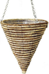 Kingfisher Garden Kingfisher 30Cm Rope Cone Garden Plant Lined Basket 40Cm Hanging Chain - thumbnail 3