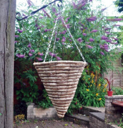 Kingfisher Garden Kingfisher 30Cm Rope Cone Garden Plant Lined Basket 40Cm Hanging Chain - thumbnail 2