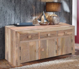 Buttercup Farm Dakota 3 Door 3 Drawer Sideboard - Mango Wood - L45 X W135 X H76 Cm - Light Finish - thumbnail 2