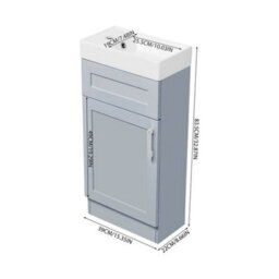 Grey 400mm Bathroom Vanity Unit With Basin Sink Bathroom Storage Cabinet - thumbnail 2