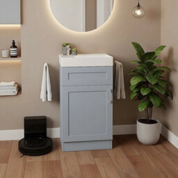 Grey 400mm Bathroom Vanity Unit With Basin Sink Bathroom Storage Cabinet - thumbnail 5