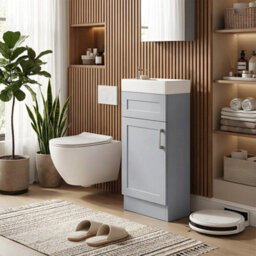 Grey 400mm Bathroom Vanity Unit With Basin Sink Bathroom Storage Cabinet - thumbnail 4