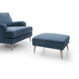 Abakus Direct Harper Collection Footstool In Dark Blue - thumbnail 5