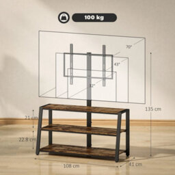 Tv Stand Cabinet With Swivel Bracket For 32 - 70 Inch Tvs - thumbnail 2