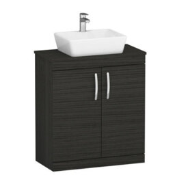 Royal Bathrooms Turin 800mm Floor Standing Vanity Unit 2 Door Hale Black & Countertop Basin - Cube - thumbnail 4