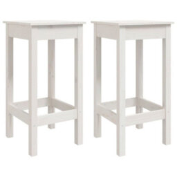 Berkfield Rustic 3 Piece Bar Set White Solid Wood Pine - thumbnail 5
