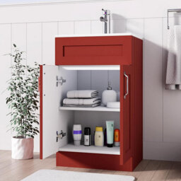 Belofay 500mm Bathroom Vanity Unit With White Ceramic Bathroom Sink With Trap And Waste, No Tap Included(Crawley Terracotta) - thumbnail 5