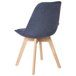 Beliani Set Of 2 Dark Blue Upholstered Dining Chairs With Beechwood Legs - Modern, Elegant - thumbnail 6
