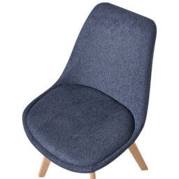 Beliani Set Of 2 Dark Blue Upholstered Dining Chairs With Beechwood Legs - Modern, Elegant - thumbnail 7