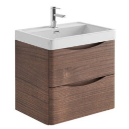 Plum&clay Eden Redwood Wall Hung Vanity Unit With Resin Basin (W)600mm