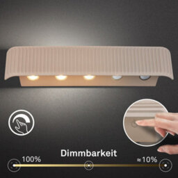 Briloner Beige Wall Light Led Rechargeable Cordless 250Lm Up And Down 2700K Hallway Bedroom 285X90X45mm - thumbnail 3