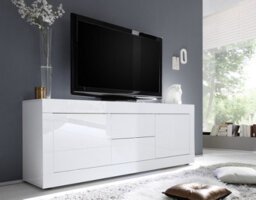 FurniComp LTD Furnicomp Selene Large 2 Door 2 Drawer White Gloss Tv Unit