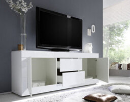 FurniComp LTD Furnicomp Selene Large 2 Door 2 Drawer White Gloss Tv Unit - thumbnail 2
