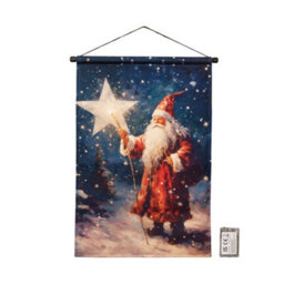 Samuel Alexander 60Cm X 40Cm Battery Operated Light Up St Nick Fabric Hanging Christmas Banner - thumbnail 9