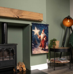 Samuel Alexander 60Cm X 40Cm Battery Operated Light Up St Nick Fabric Hanging Christmas Banner - thumbnail 4