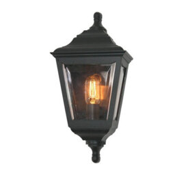 Elstead Kerry 1 Light Outdoor Coastal Flush Mount Wall Lantern Black Ip44, E27