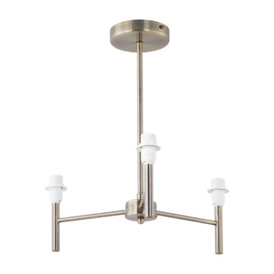 First Choice Lighting Brea - Antique Brass 3 Arm Semi Flush Fitting Only - image 1