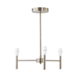 First Choice Lighting Brea - Antique Brass 3 Arm Semi Flush Fitting Only - thumbnail 2