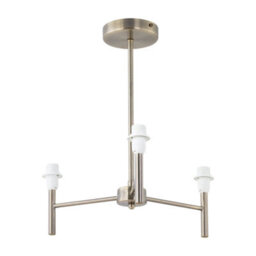 First Choice Lighting Brea - Antique Brass 3 Arm Semi Flush Fitting Only
