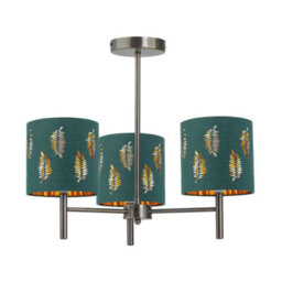 First Choice Lighting Brea - Antique Brass 3 Arm Semi Flush Fitting Only - thumbnail 4