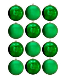 Christmas Tree World 20Cm Green Bauble Set Shiny/matt (12 Pc)