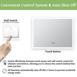 Maerts-E Bathroom Led Mirror With Bluetooth Speaker 1200 X 700 mm 3 Colour Dimmable Lighting Meomory Anti-Fog Touch/wall Switch Control - thumbnail 6