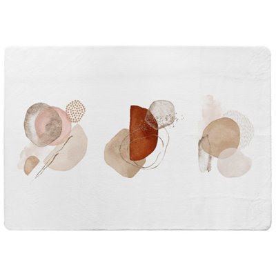 Benjamin Tate Design Ivory, Beige Watercolor Illustration And Gold Elements Designer Special Soft Home Rug - image 1