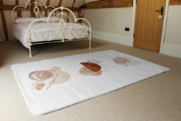 Benjamin Tate Design Ivory, Beige Watercolor Illustration And Gold Elements Designer Special Soft Home Rug - thumbnail 3