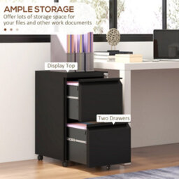 Vinsetto Steel File Cabinet With Lock Hanging Bar For Letter A4 Legal, Black - thumbnail 4