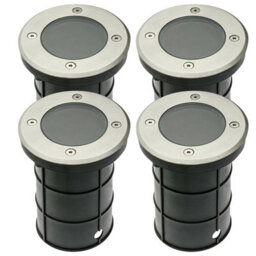 CGC Lighting Meadow - Cgc Four Round Large Stainless Steel Inground Or Decking Lights