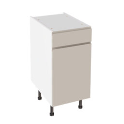 Kitchen Kit Drawerline Base Cabinet 400mm J-Pull - Gloss Light Grey - thumbnail 2
