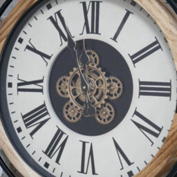 Oakleystone Northern Industrial Clock With Cogs Wall Mounted Home Decor - thumbnail 3