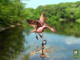 Good Directions Cottage Landing Duck Copper Weathervane - Quality Wind Vane - H63 X W30 X L40 Cm