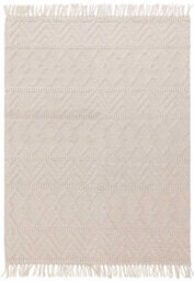 Handmade Easy To Clean Kilim Modern Wool Ivory Geometric Striped Wool Rug For Living Room & Bedroom-120Cm X 170Cm - thumbnail 3