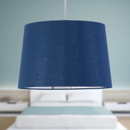 First Choice Lighting Set Of 2 Zoey - Navy Blue With Silver Easy Fit Pendant Or Lamp Shades - thumbnail 6