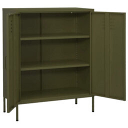 Vidaxl Storage Cabinet Olive Green 80X35X101.5 Cm Steel - thumbnail 2